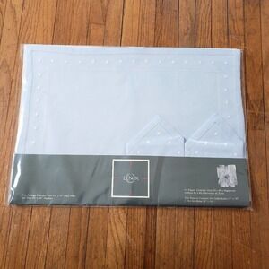 Vintage Lenox Placemat Setting w/ Matching Napkins Blue w/ White (2 Sett…